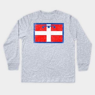 Piemonte / Piedmont Italia Flag Vintage Look Design Kids Long Sleeve T-Shirt